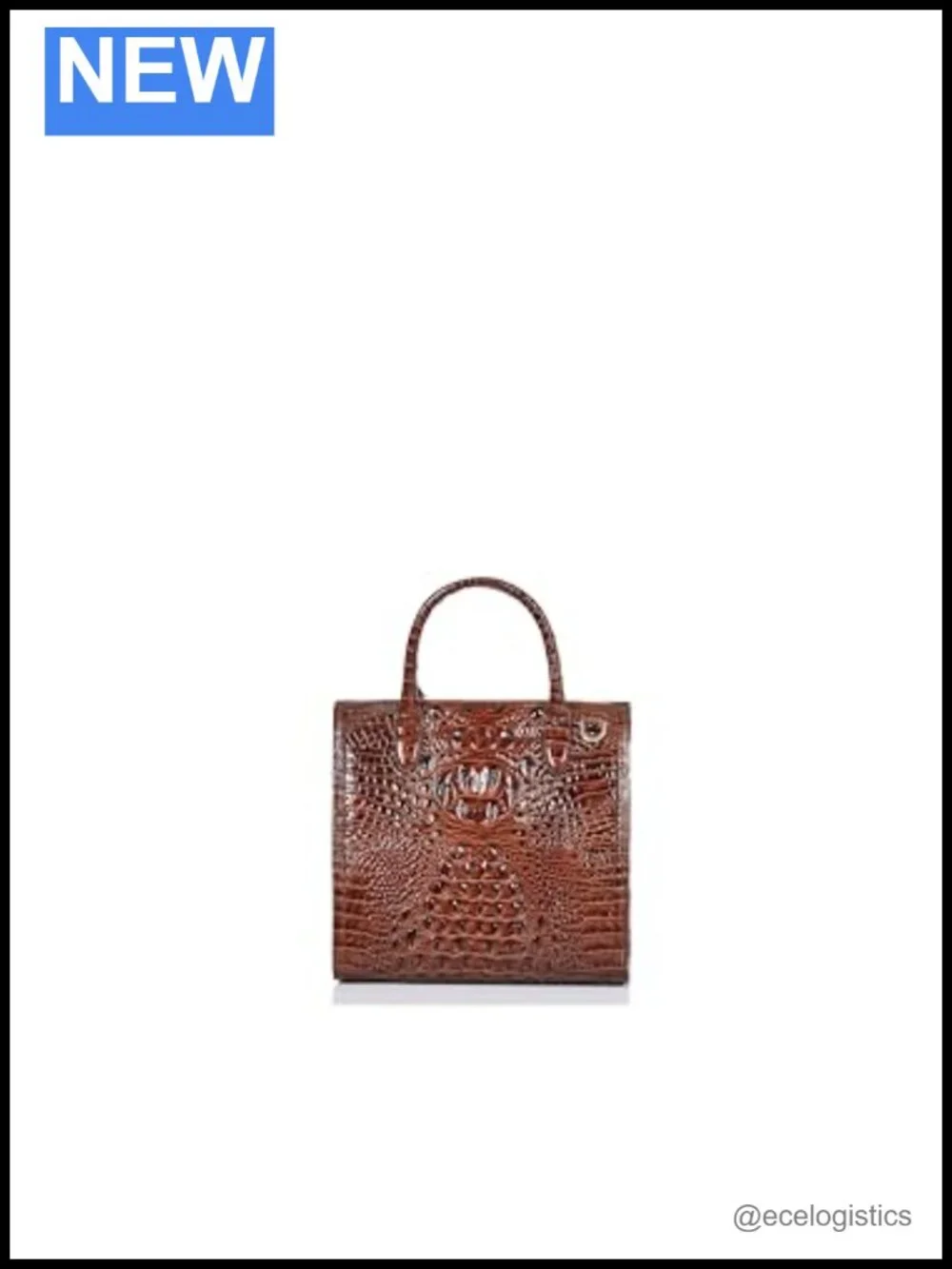 Brahmin Croc Embossed Leather Satchel with Crossbody Strap
